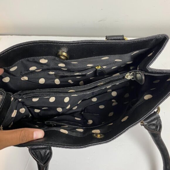 Anne Klein Women's Black Structured Satchel Tote Bag Medium - Picture 4 of 8